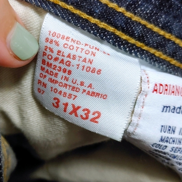 Adriano Goldschmied Hero Straight Relaxed Fit Dark Wash Blue Jeans Mens Size 32 - Picture 8 of 11